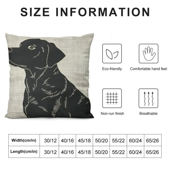 Dog Throw Pillow Cover Silhouette Dog Animal Pet Friend Canine Puppy Mammal Cute Pillow Case Inch Decorative Men Women Boy Girl Room Cushion Cover for Home Couch Bed