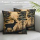 Set of Vintage Throw Pillow Covers, Cushion Case for Home Living Room Decor, Reversible Farmhouse Animals Brown Yellow Decorative Throw Cushion Case, Inches