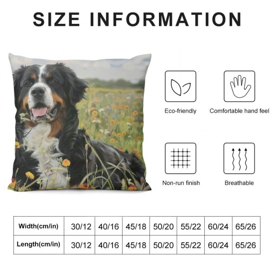 Interesting Bernese Mountain Dog Side Pillow Cover, Home Decor Cushion Cover, Sofa Pillow Pillow Cover