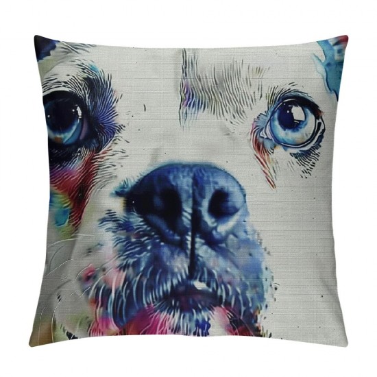 Qinduosi Throw Pillow Covers Dog Art Watercolor Cushion Pillow Case Home Decor Pillowcase Inches