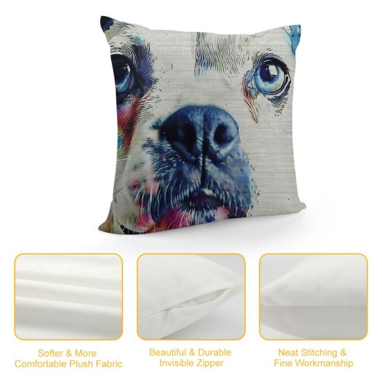 Qinduosi Throw Pillow Covers Dog Art Watercolor Cushion Pillow Case Home Decor Pillowcase Inches