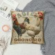 Vintage Farmhouse Animal Pillow Covers Set of Retro Farmer's Market Truck Feed Seed Premium Poultry Farm Home Décor Throw Pillow Case Cushion Cover