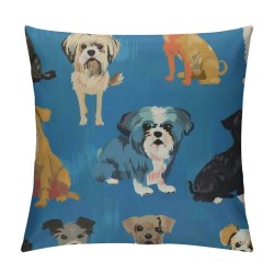 Cute Puppy Dogs Animal Throw Pillow Covers Set of  Decorative Pillowcases Soft Cushion Covers for Sofa Couch Bed Home Decor