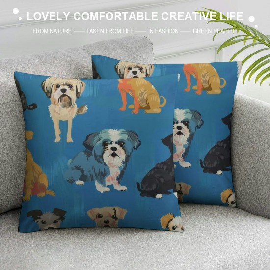 Cute Puppy Dogs Animal Throw Pillow Covers Set of  Decorative Pillowcases Soft Cushion Covers for Sofa Couch Bed Home Decor