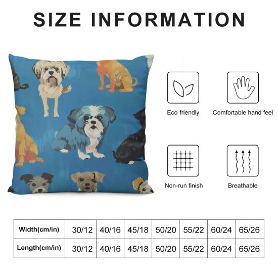 Cute Puppy Dogs Animal Throw Pillow Covers Set of  Decorative Pillowcases Soft Cushion Covers for Sofa Couch Bed Home Decor