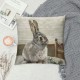 Rabbit Watercolor Style Decorative Throw Pillow Covers Animal Square Pillowcases Decor for Sofa Bedroom Car