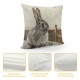 Rabbit Watercolor Style Decorative Throw Pillow Covers Animal Square Pillowcases Decor for Sofa Bedroom Car