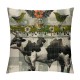 Spring Gray Buffalo Plaids Farmhouse Animals Pillow Covers Dairy Cow Pig with Decor Throw Pillow Case Cushion Cover " Set of Home Decoration