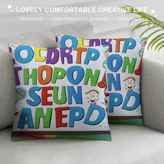 Qinduosi This is Where All The Fun Stuff Happens Throw Pillow Covers,Home Bedroom Living Room Nursery Classroom Playroom Decor Boho Colorful Word Pillow Case,Kids Teen Girls Boys Gifts,Inch Pillowcase