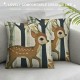 Qinduosi Forest Animal Pillow Covers Set of Decorative Throw Pillowcases Polyester Linen for Sofa Couch Kids Classroom Decor