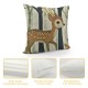 Qinduosi Forest Animal Pillow Covers Set of Decorative Throw Pillowcases Polyester Linen for Sofa Couch Kids Classroom Decor