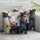 Cow Farmhouse Fall Farmhouse Pillow Cover , Animal Painting Art Pillow Cover Decorative Summer Throw Pillow Covers,Outdoor Home Decor