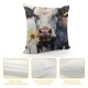 Cow Farmhouse Fall Farmhouse Pillow Cover , Animal Painting Art Pillow Cover Decorative Summer Throw Pillow Covers,Outdoor Home Decor