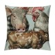 Qinduosi Spring Cow Pig Decorative Throw Pillow Covers Set of Sweet Farm Animal Daisy Flower Blue Cushion Case Decor, Bless Me Home Farmhouse Decoration for Sofa Couch