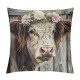 Highland Cow Art Farmhouse Throw Pillow Cover Decor Vintage Country Farmhouse Art for Gifts and Home Decor Throw Pillow Cover