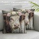 Highland Cow Art Farmhouse Throw Pillow Cover Decor Vintage Country Farmhouse Art for Gifts and Home Decor Throw Pillow Cover