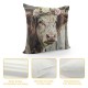 Highland Cow Art Farmhouse Throw Pillow Cover Decor Vintage Country Farmhouse Art for Gifts and Home Decor Throw Pillow Cover