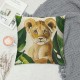 Throw Pillow Covers Inch Lion Tropical Outdoor Decorative Pillows Polyester Linen Cushion Cases for Couch Sofa Bed Home Decor Set of