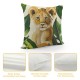 Throw Pillow Covers Inch Lion Tropical Outdoor Decorative Pillows Polyester Linen Cushion Cases for Couch Sofa Bed Home Decor Set of