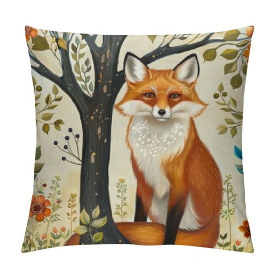 Qinduosi Fall Animals Throw Pillow CoversInch Decorative Pillows for Sofa Couch Fall Decor Set of