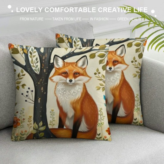 Qinduosi Fall Animals Throw Pillow CoversInch Decorative Pillows for Sofa Couch Fall Decor Set of