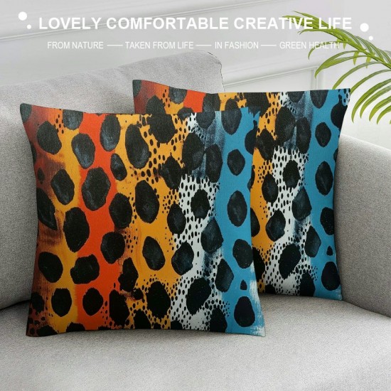 Colorful Print Pillow Cover - Throw Pillow Covers Set of Animal Skin Texture Throw Pillow Covers Inches for Home Couch Sofa Outdoor