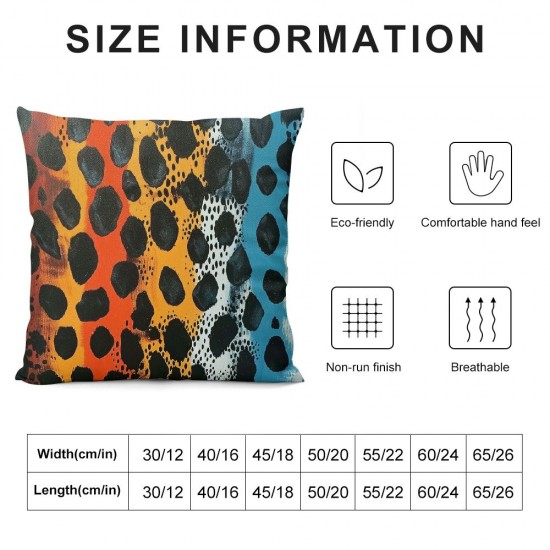 Colorful Print Pillow Cover - Throw Pillow Covers Set of Animal Skin Texture Throw Pillow Covers Inches for Home Couch Sofa Outdoor