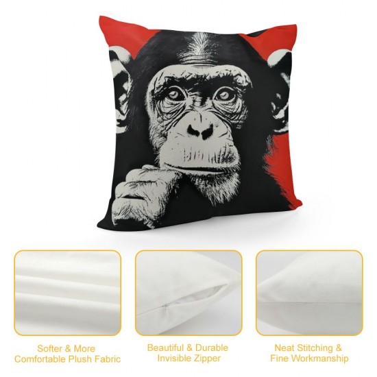 Pillow Covers Decorative inch Set of Pop Art Colorful Throw Pillow Covers Funny Animal Cushion Case Square Pillowcase Decorations for Couch Sofa Gift