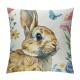 Qinduosi  Sping Bunny Throw Pillow Covers  Inch Rabbit Floral Spring Decorative Pillows for Couch Sofa Garden Patio Spring Decor Set of