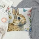 Qinduosi  Sping Bunny Throw Pillow Covers  Inch Rabbit Floral Spring Decorative Pillows for Couch Sofa Garden Patio Spring Decor Set of