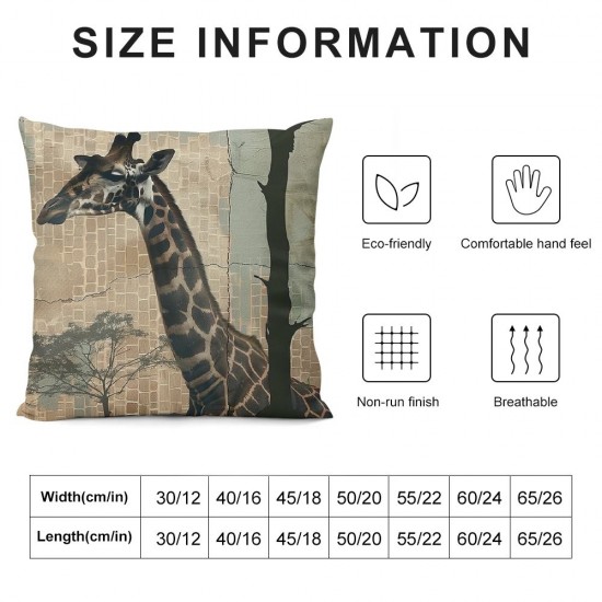 Throw Pillow Covers Inch Set of Elephant Horse Decorative Pillows Case Polyester Linen Outdoor Cushion Covers for Couch Sofa Bed Home Decor