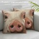 Qinduosi Throw Pillow Covers Pig Animal Oil Painting Style Cushion Pillow Case Home Decor Pillowcase Inches