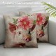 Qinduosi Linen Vintage Flower Floral Throw Pillow Covers Cute Farm Animal Design Cushion Case Inch Farmhouse Decorative Square Pillow Protector (Cute Pig)