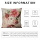 Qinduosi Linen Vintage Flower Floral Throw Pillow Covers Cute Farm Animal Design Cushion Case Inch Farmhouse Decorative Square Pillow Protector (Cute Pig)