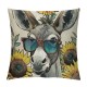 Funny Farm Animals Decorative Throw Pillow Covers Set of , Spring Summer Sunflower Outdoor Pillowcase, Keep It Sassy Stay Awhile Fall Cushion Case Home Decor