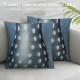 Pillow Covers Inch Set of , Square Neutral Faux Animal Print Modern Accent Farmhouse Soft Linen Throw Pillow Covers Cushion Case Sham for Couch Bed Home Sofa Decorative Navy Blue