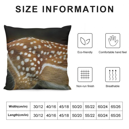 Set of Spotted Deer Throw Pillow Covers D Elk Deer Print Animal Hide Pillow Covers Wild Animal Skin Cushion Covers for Boys Man Wild Accent Pillow Cases Brown