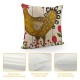 Farmhouse Animals Throw Pillow Covers with Funny Quotes Lawn Cases Inch Set of Linen Cushion Cover for Outdoor Couch Two