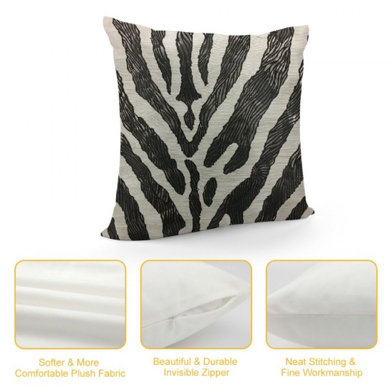 Animal Skin Texture Pillow Covers Bright Animal Black and White Soft Pillow Covers Holiday Christmas Decor Home Sofa Couch Cushion Indoor Decorations Inch