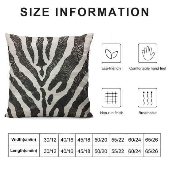 Animal Skin Texture Pillow Covers Bright Animal Black and White Soft Pillow Covers Holiday Christmas Decor Home Sofa Couch Cushion Indoor Decorations Inch