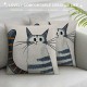 Funny Cartoon Cute Cat Throw Pillow Cover,Lovely Cartoon Animal Kitten Cushion Cover for Sofa Bed Home Decor  Inch,Housewarming Gifts,Cat Lovers Cat Mom Gifts