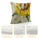 Summer Pillow Cover Inch Cat Decor Sunflower Farmhouse Seasonal Pillow Case Decorations for Home Sofa Couch (Yellow) A