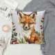 Animals Throw Pillow Covers  Inch Fox Deer Squirrel Owl Leaves Decorative Pillows Soft Velvet Cushion Cases for Couch Sofa Home Decor Set of