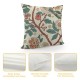 Qinduosi Vintage Bird Floral Pillow Covers Inch Set of Pink Green Yellow Flower Decorative Throw Pillows For Farmhouse Home Decor Sofa Bed Outdoor