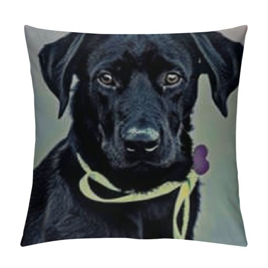 Set of Throw Pillow Covers Black Dog Silhouette Style Decor with Inspirational Quotes Pillow Cover Inches Square Home  Linen Cushion Cover Decor Pillowcase (Pack Black Dog)