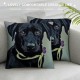 Set of Throw Pillow Covers Black Dog Silhouette Style Decor with Inspirational Quotes Pillow Cover Inches Square Home  Linen Cushion Cover Decor Pillowcase (Pack Black Dog)