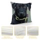 Set of Throw Pillow Covers Black Dog Silhouette Style Decor with Inspirational Quotes Pillow Cover Inches Square Home  Linen Cushion Cover Decor Pillowcase (Pack Black Dog)