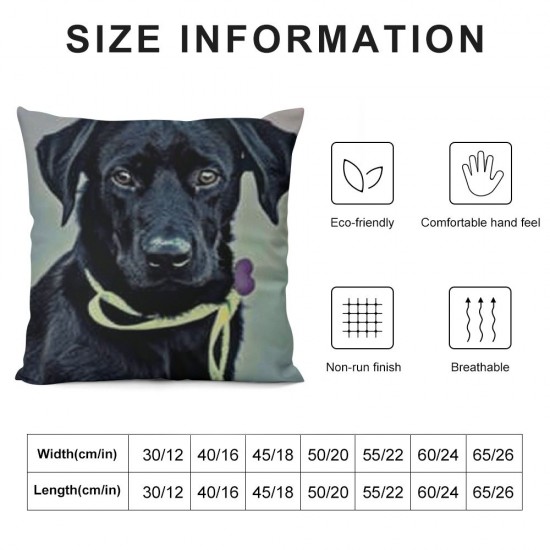 Set of Throw Pillow Covers Black Dog Silhouette Style Decor with Inspirational Quotes Pillow Cover Inches Square Home  Linen Cushion Cover Decor Pillowcase (Pack Black Dog)