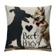 Qinduosi Throw Pillow Covers Dog Pillow Cases Pet Paw Pillowcase Linen Animal Cushion Cover for Couch Sofa Bed Set of  Housewarming Gifts Dog Decor