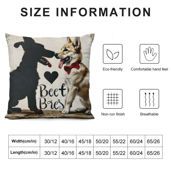 Qinduosi Throw Pillow Covers Dog Pillow Cases Pet Paw Pillowcase Linen Animal Cushion Cover for Couch Sofa Bed Set of  Housewarming Gifts Dog Decor